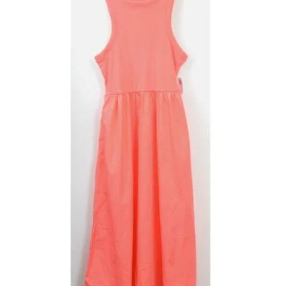 Old Navy Coral A-Line Halter Midi Dress Size Large - Picture 7 of 8